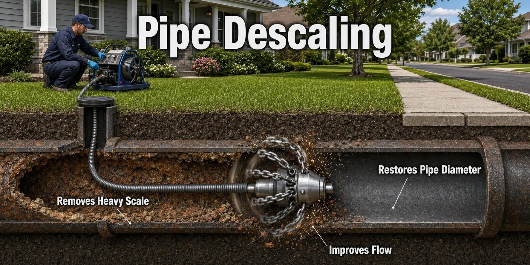 Prince William County Virginia Cast Iron Sewer Pipe Descaling
